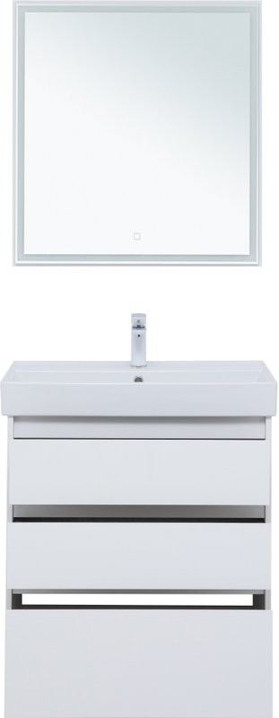 Мебель для ванной комнаты Aquanet Nova Lite 75 напольная, белая, 3 ящика