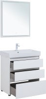 Мебель для ванной комнаты Aquanet Nova Lite 75 напольная, белая, 3 ящика