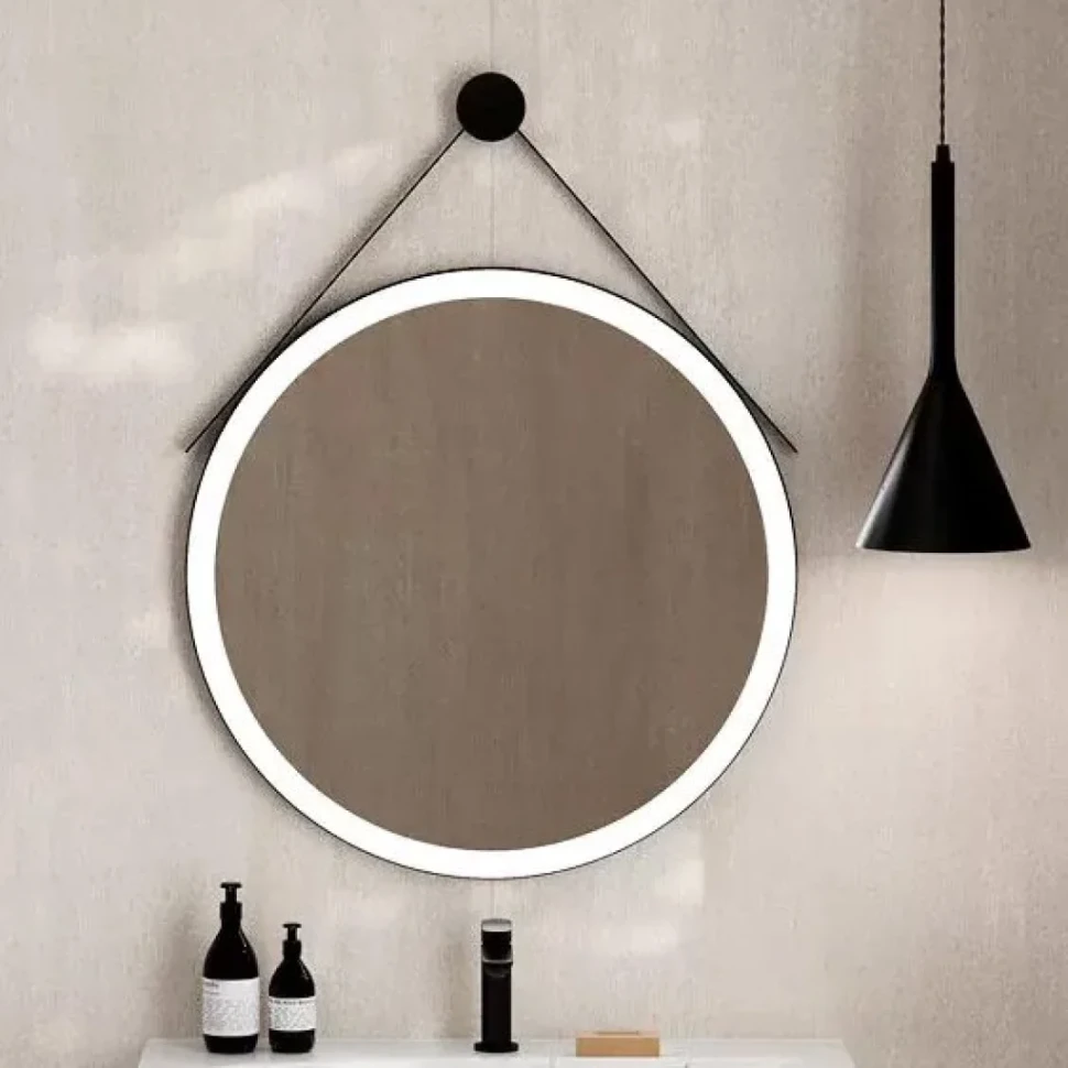 Зеркало круглое KERAMA MARAZZI Cono 70 с подсветкой, черное