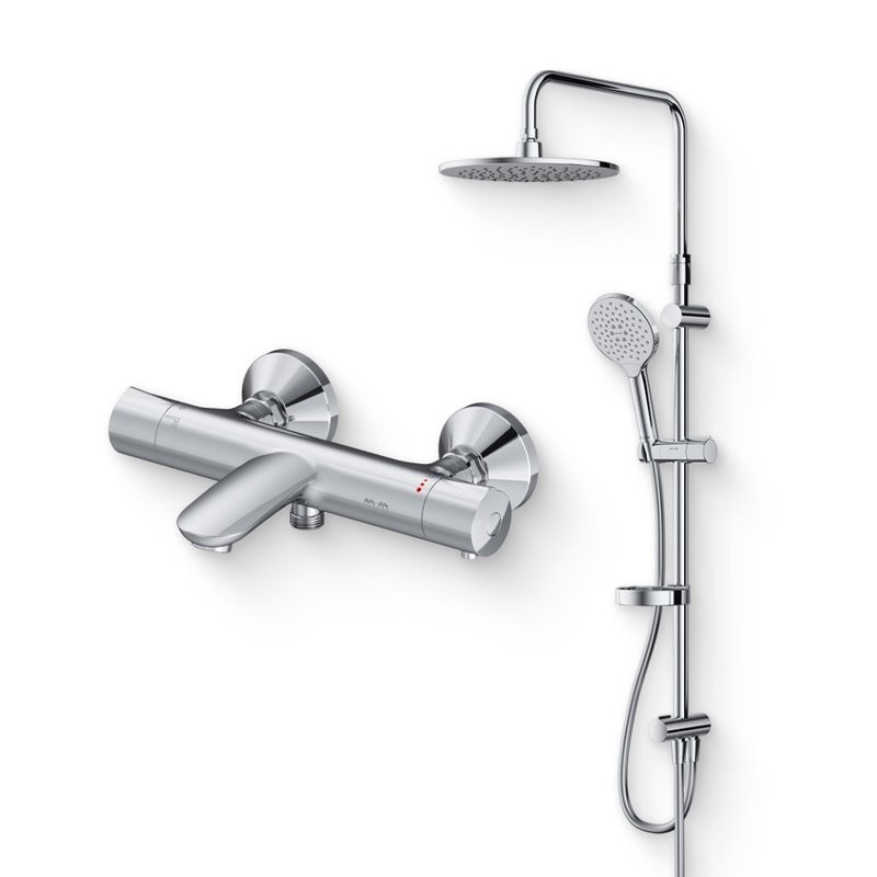Душевой комплект Термостат AM.PM Like F8050000 для ванны с душем + Стойка F0780064