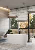 Ванна из искусственного камня Roca Raina 160x80 см, отдельностоящая, белая, овальная, с донным клапаном