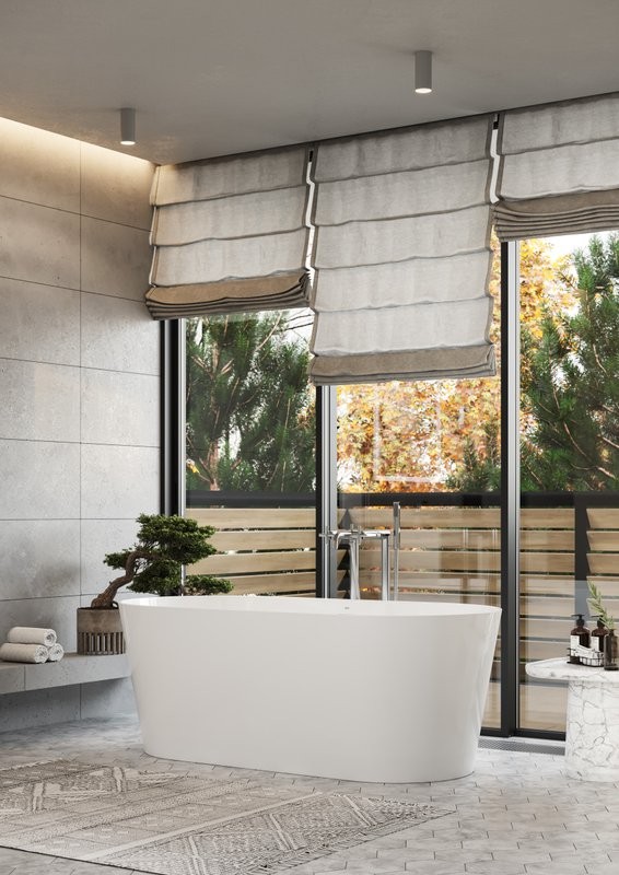 Ванна из искусственного камня Roca Raina 160x80 см, отдельностоящая, белая, овальная, с донным клапаном