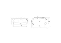 Ванна из искусственного камня Roca Raina 160x80 см, отдельностоящая, белая, овальная, с донным клапаном