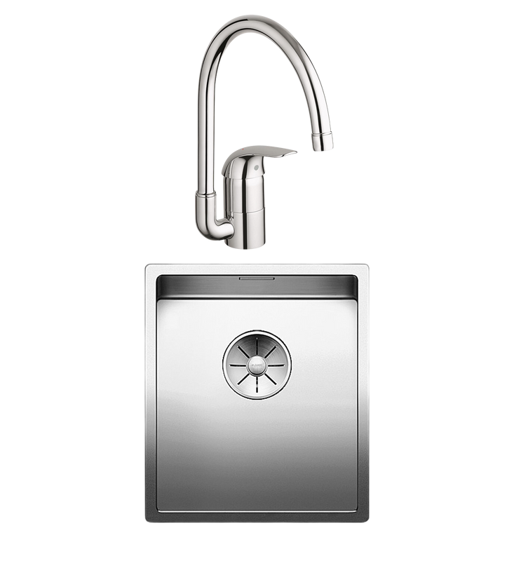 Комплект Мойка Blanco Claron 340-IF + Смеситель Grohe Euroeco