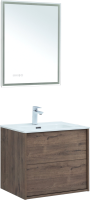 Мебель для ванной комнаты Aquanet Lino 60 дуб веллингтон, с раковиной Flat 60
