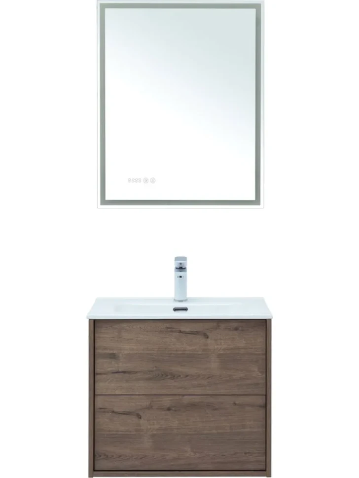 Мебель для ванной комнаты Aquanet Lino 60 дуб веллингтон, с раковиной Flat 60