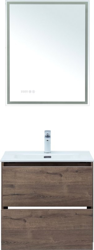 Мебель для ванной комнаты Aquanet Lino 60 дуб веллингтон, с раковиной Flat 60