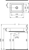 Накладная раковина Berges Mascon 56x38, глянцевая белая