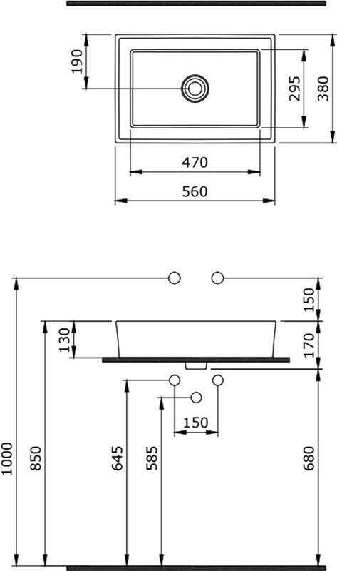 Накладная раковина Berges Mascon 56x38, глянцевая белая