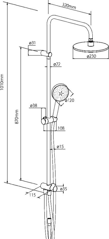 Душевой комплект Смеситель Damixa Scandinavian Pure 361000300 + Стойка Jupiter 977000300