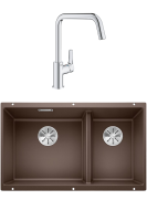 Комплект Мойка Blanco Subline 430/270-U кофе + Смеситель Grohe Eurosmart