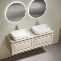 Тумба с раковиной Sancos Very 140 beige soft, столешница бежевая TT140A2X, раковина CN5043
