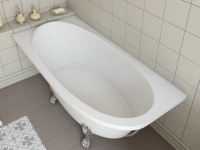 Ванна из искусственного камня Эстет Венеция L 170x80 см, левая, пристенная, асимметричная, на ножках