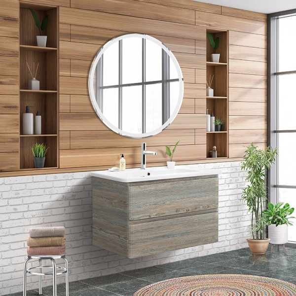 Мебель для ванной комнаты BelBagno Albano-Cer 80 подвесная, pino scania