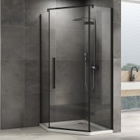 Душевой уголок Abber Ewiges Wasser AG05100B 100x100, профиль черный, стекло прозрачное
