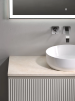 Тумба с раковиной Sancos Snob R 100 см, beige soft, столешница бежевая, раковина CN6022