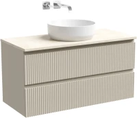 Тумба с раковиной Sancos Snob R 100 см, beige soft, столешница бежевая, раковина CN6022