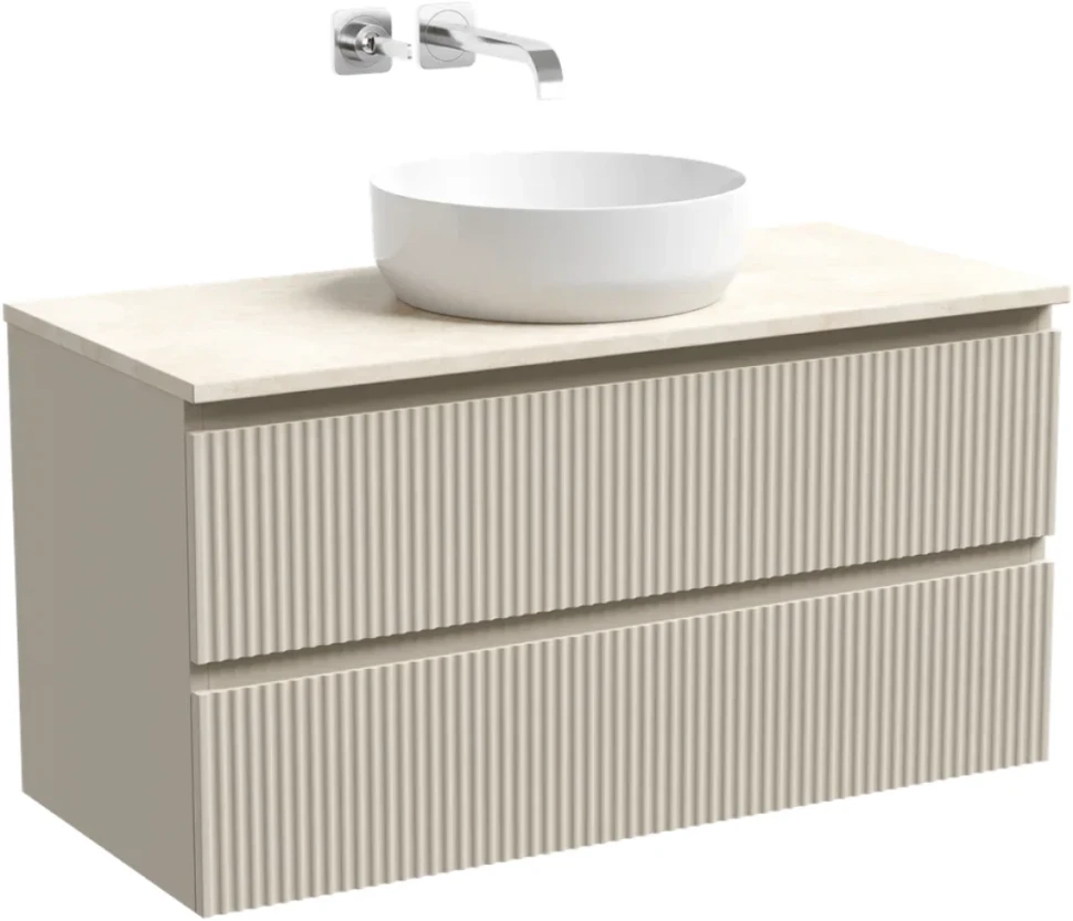 Тумба с раковиной Sancos Snob R 100 см, beige soft, столешница бежевая, раковина CN6022