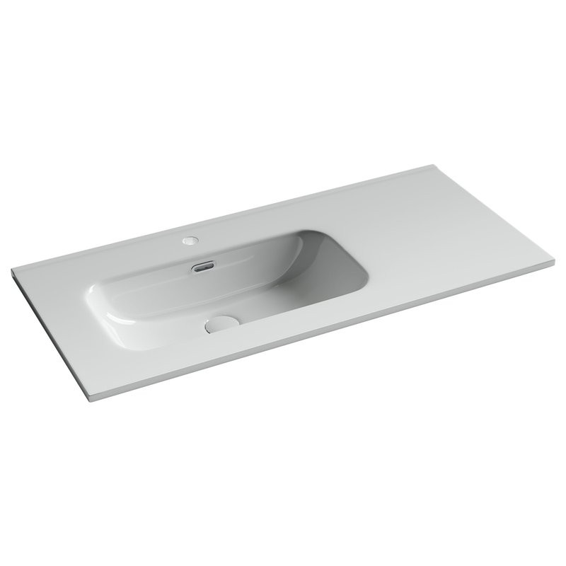 Раковина накладная мебельная Ceramicanova Element прямоугольная 101 см с чашей слева с отверстием под смеситель цвет белый CN7003L