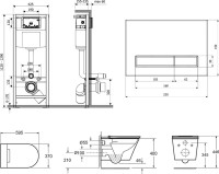 Комплект Lavinia Boho Унитаз подвесной Smart V-Clean 3359102R с микролифтом + Инсталляция RelFix 38010010 + Кнопка RelFix 3805003W + Дозатор RelFix 38040010