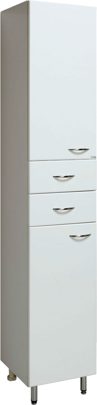 Шкаф пенал для ванной Runo Эконом мебель Универсальный 35 белый L