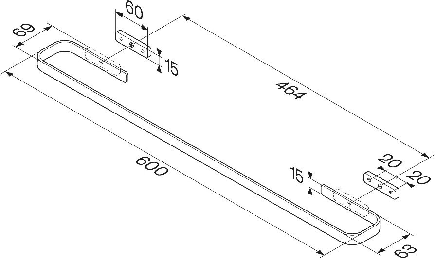 Держатель для полотенец AM.PM Func A8F346400 хром