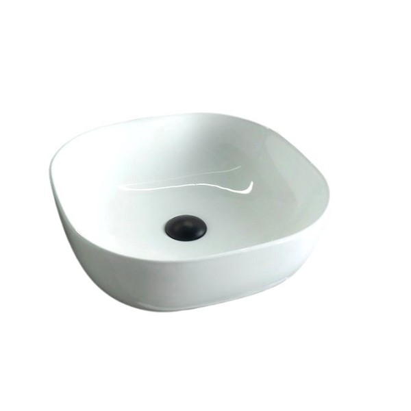 Накладная раковина GID Geometrico D1301 43 глянцевая белая, квадратная, фаянс