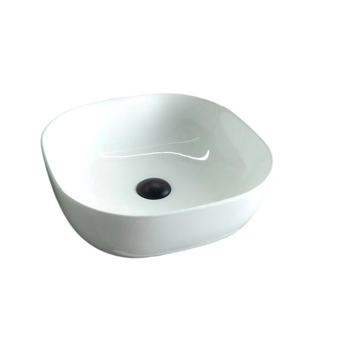 Накладная раковина GID Geometrico D1301 43 глянцевая белая, квадратная, фаянс