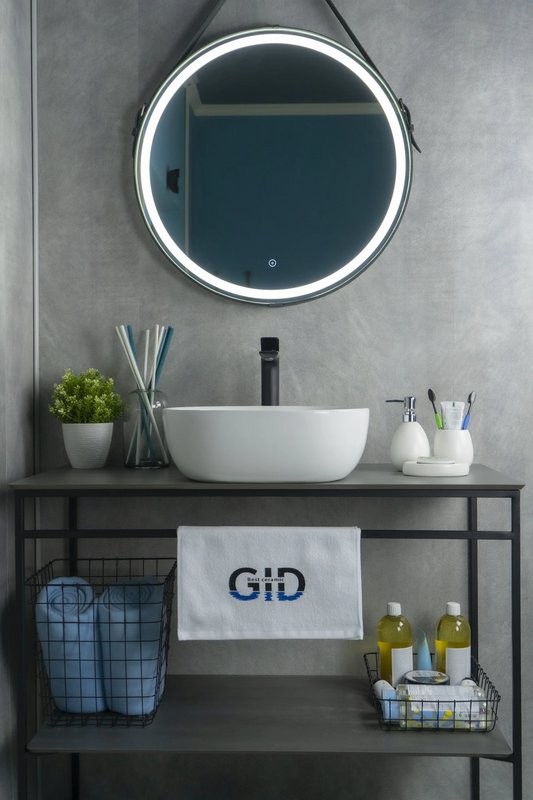 Накладная раковина GID Geometrico D1301 43 глянцевая белая, квадратная, фаянс