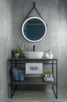 Накладная раковина GID Geometrico D1301 43 глянцевая белая, квадратная, фаянс