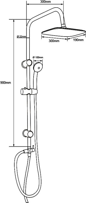Душевой комплект Смеситель Aquanet Passion AF300-20B + Стойка AF300-70-RC-B