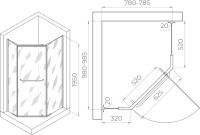 Душевой уголок RGW Passage PA-091B 100х80, профиль черный, стекло прозрачное