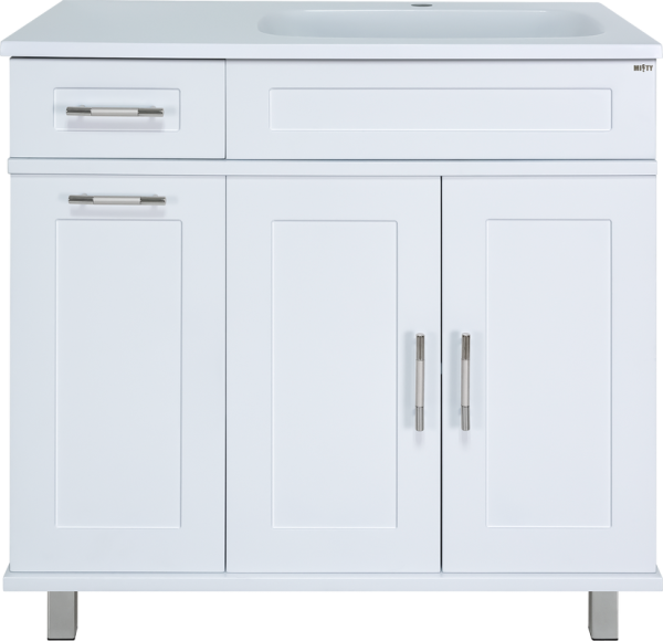 Тумба под раковину Misty Купер 90 R с бельевой корзиной