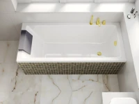 Акриловая ванна WHITECROSS Wave 130x70 см, встраиваемая, белый глянец, с каркасом