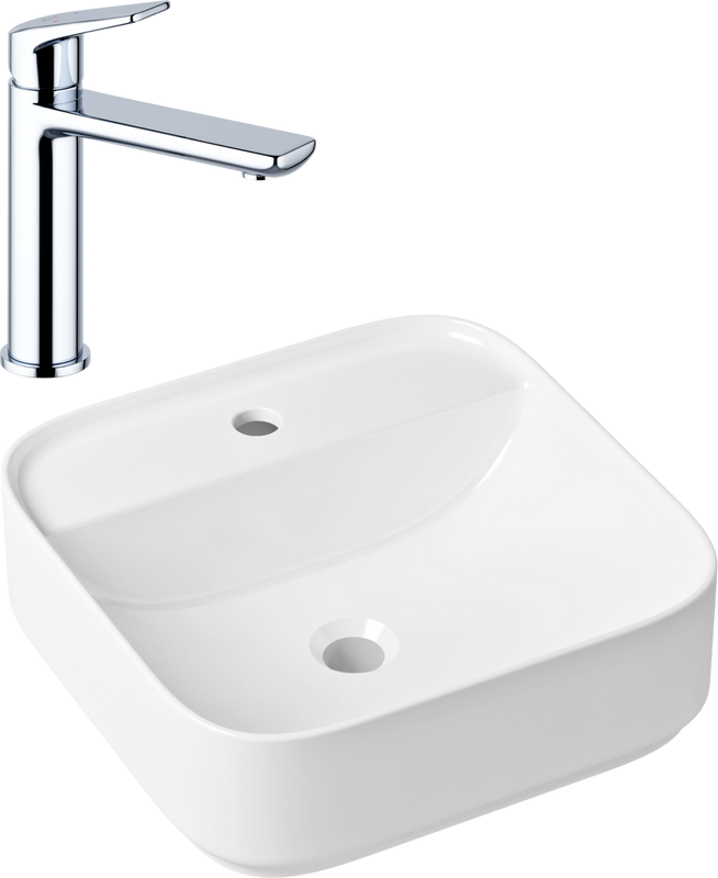 Комплект Накладная раковина Lavinia Boho Bathroom Sink Slim 33311007 + Смеситель Wellsee ICON! for life 182301000 хром