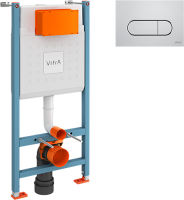 Комплект Унитаз подвесной Norm Fit + Крышка 803-003-701 + Инсталляция VitrA V-Fix Core 732-5800-01 с кнопкой смыва Root R 740-2280 хром