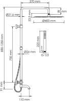 Душевая стойка Wasserkraft Berkel A188.117.137.010.CH Thermo с термостатом, хром