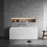 Акриловая ванна AM.PM Gem W93A 150x70 см, пристенная, белая, с каркасом, с экраном