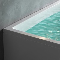 Акриловая ванна AM.PM Gem W93A 150x70 см, пристенная, белая, с каркасом, с экраном