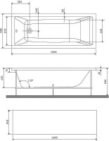 Акриловая ванна AM.PM Gem W93A 150x70 см, пристенная, белая, с каркасом, с экраном
