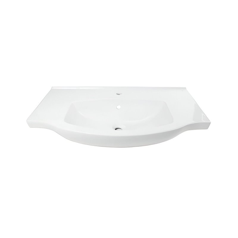 Мебельная раковина Belux Неаполь Сканди 85 накладная, глянцевая белая, искусственный мрамор