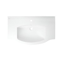 Мебельная раковина Belux Неаполь Сканди 85 накладная, глянцевая белая, искусственный мрамор