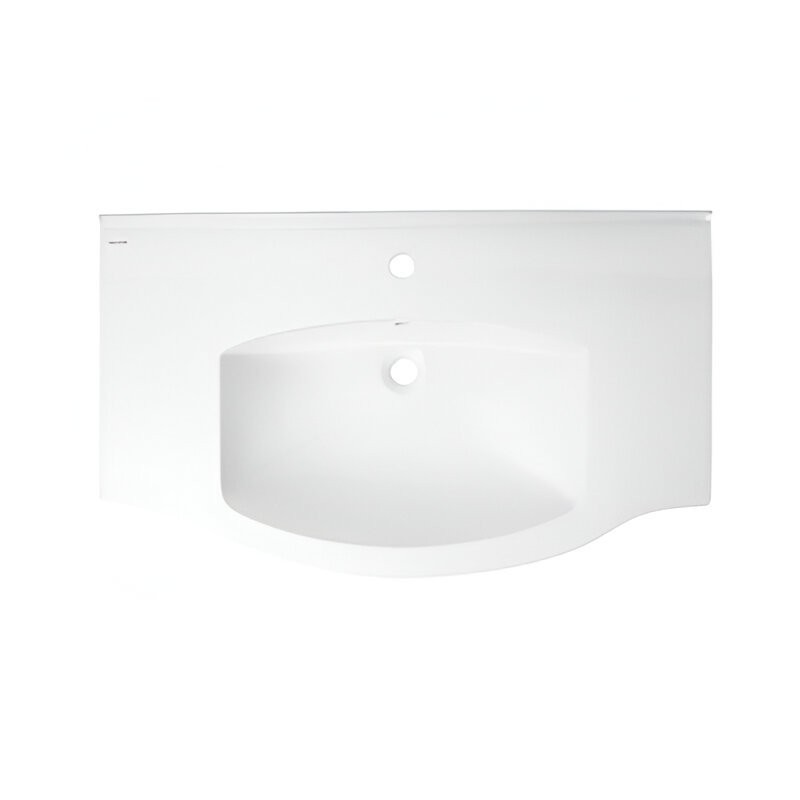 Мебельная раковина Belux Неаполь Сканди 85 накладная, глянцевая белая, искусственный мрамор