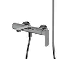 Смеситель для ванны с душевым гарнитуром, метал Gun metal, AQUAme Monza AQM6312GM