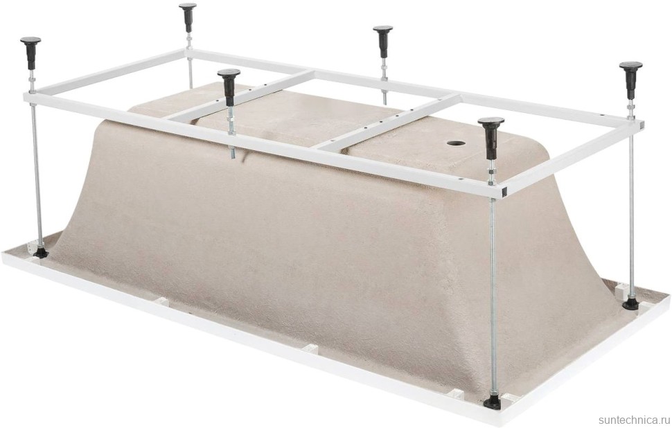 Акриловая ванна Berges Lumbo 050004 150x75 см, пристенная, белая, с каркасом