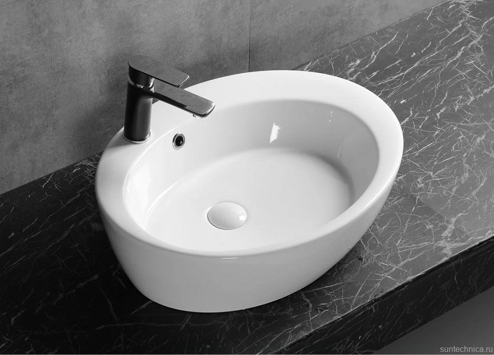 Накладная раковина Ceruttispa CR7026A 60 глянцевая белая, овальная