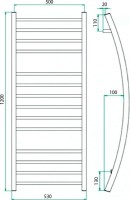 Полотенцесушитель водяной Grota Primo 53x120