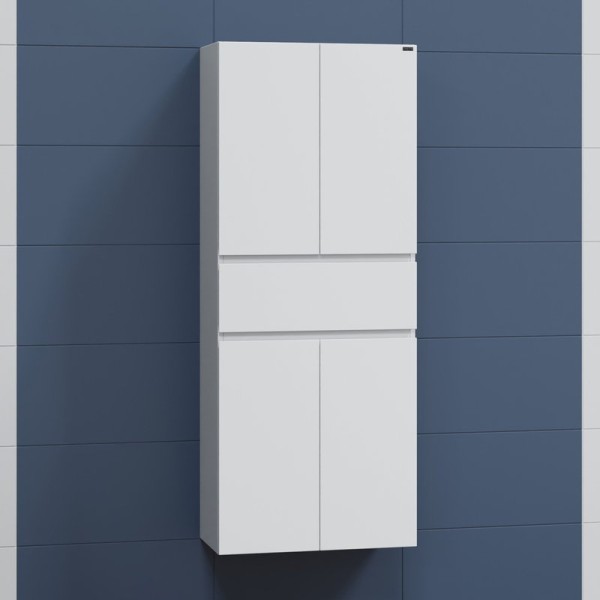 Шкаф пенал для ванной СаНта Марс 60 подвесной, 4 дверцы, 1 ящик