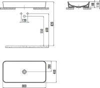 Накладная раковина Creavit Ultra UL080-00CB00E-0000 белая глянцевая