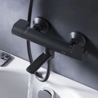 Термостатический смеситель AM.PM X-Joy F85A50022 для ванны с душем, черный